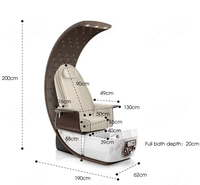 Chaise de Pédicure de Luxe Électrique pour Salon de Manucure et Spa, avec Massage des Pieds et Lumière, Offre Spéciale
