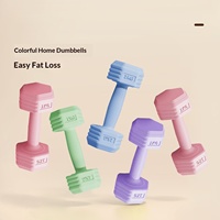 Mancuernas KAIS/Kangais KAIS-008 para Mujeres, Equipo de Fitness para el Hogar, 2 kg por Par, Nuevas con Revestimiento de Goma, Compactas para Jóvenes, Ejercicios de Core y Abdominales