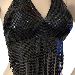 Summer New Sexy Sequins Open Back Slim Fringe Sling Nightclub DJ Show Apparel Metal - Product Image 6