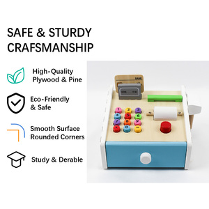 <span class=keywords><strong>Caisse</strong></span> <span class=keywords><strong>enregistreuse</strong></span> en bois, modèle A054, durable, ANNA & BECK, pour enfants de 4 à 6 mois, jeu d'imitation, apprentissage des nombres, OEM ODM - Product Image 3