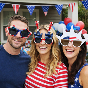 Pafu Ensemble de 7 accessoires patriotiques du 4 juillet, bandeaux rouge, blanc et bleu, lunettes de soleil, <span class=keywords><strong>barbe</strong></span>, décoration de fête sur le thème de la fête de l'indépendance des États-Unis - Product Image 5