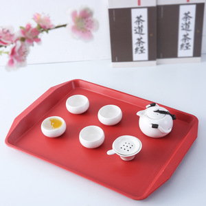 Rectangular Serving <b>Tray</b> Brownish Orange Solid Color For Hotel Food And <b>Tea</b> Use - Product Image 1