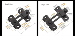 헛간 도어 잠금 180 도 플립 슬라이딩 래치 게이트 래치 슬라이딩 도어 애완 동물 문 차고 욕실 창 야외 블랙 - Product Image 2