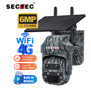 Sectec 6MP 12X Zoom Ngoài Trời Không Dây PTZ Thông Minh Máy Ảnh 4G Sim Năng Lượng Mặt Trời <span class=keywords><strong>Powered</strong></span> Máy Ảnh Dual View Tự Động Theo Dõi Năng Lượng Mặt Trời Mạng Máy Ảnh - Product Image 1