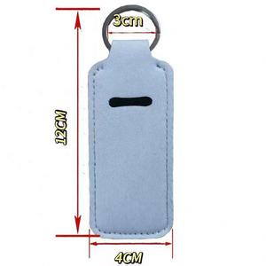 Juego de llaveros personalizados de neopreno duradero para desinfectante de manos, estuche de color sólido para lápiz labial, cubierta decorativa cuadrada (impresión digital) - Product Image 3