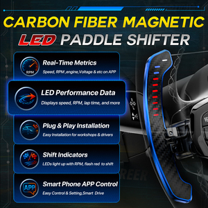 TDD แป้นเปลี่ยนเกียร์คาร์บอนไฟเบอร์แม่เหล็กไฟ LED สำหรับ Chevrolet Camaro SS Corvette พวงมาลัย C7 - Product Image 2