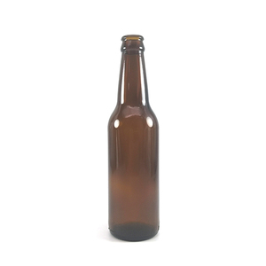 Bouteilles de bière en verre ambré brun de 330 ml de la marque Suther, surface gravée à l'acide, vides avec bouchon couronne, logo personnalisé, prix abordable - Product Image 3