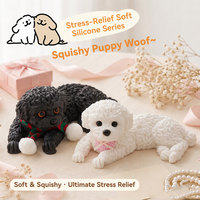 Jouet Squishy Mignon de Simulation d'Animaux (Chien, Chat) Effet Eau, Doux, Anti-Stress, Décompression, Fidget, Cadeau, Boîte Mystère pour Fête