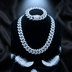 Collar de cadena cubana estilo hip hop con diamantes cultivados en laboratorio certificados por IGI, en oro, con incrustaciones de diamantes, para hombre. - Product Image 1