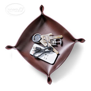 Logo personnalisé monnaie bonbons organisateur maison hôtel voyage en cuir Pu stockage de clés Valet plateau - Product Image 3