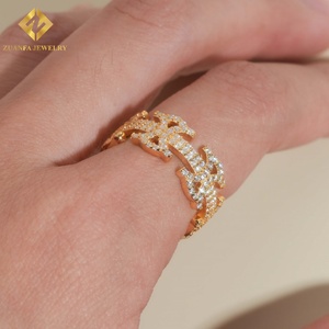 Anillo de Plata de Ley 925 con Baño de Oro de 18K y Diamantes, Anillo Personalizado de Alta Calidad con Moissanita VVS para Compromiso y Boda - Product Image 3