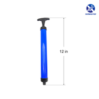 Pompe à air portable pour ballons, 30,5 cm, joint étanche, pression d'air stable avec tuyau en caoutchouc de 10 cm, aiguille de gonflage et buse d'air