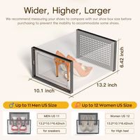 Platzsparender Schuhständer Halter Transparente Stapelbare Sneaker-Behälter Große Schuhaufbewahrungsboxen Organizer für den Schrank