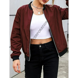 Chaqueta de bombardero de moda ligera para mujer, ropa de abrigo informal con cremallera, bolsillos, abrigo de invierno cálido, tejido transpirable tejido terminado - Product Image 5