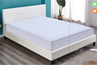 Vêtement de chambre à coucher en tissu PU, couvre-chef avec jambes en bois, lit simple et double King queen size