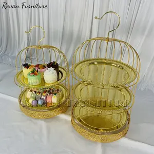 Nouveau Design cage à oiseaux stand à gâteaux stand à desserts stand à cupcakes décor de mariage à vendre