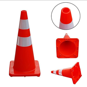 Cône de signalisation routière en PVC flexible et robuste de 90 cm, vente en gros d'usine - Product Image 3