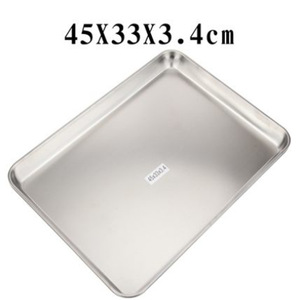 Bandeja Rectangular de Acero Inoxidable de Grado Médico 304, 45X33X3.4Cm, para Uso Sanitario - Product Image 1