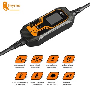 feyree <b>Type</b> <b>2</b> <b>EV</b> Car Charger 11kW 16A Adjust Current with Screen Display 380V Portable Charger <b>EV</b> <b>Charging</b> Station with Adapter - Product Image 4