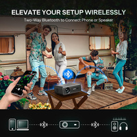 Projecteur rétro compact Aurzen Eazze D1 Pro bleu, véritable 350 ANSI, résolution native 1080p, Netflix officiel, audio Dolby