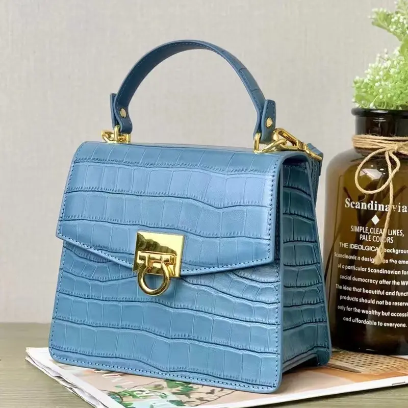 Fashion Green Crocodile Leather Bag Luxury Brand Designer Handbag for Woman Luxury Crocodile Tote Bags