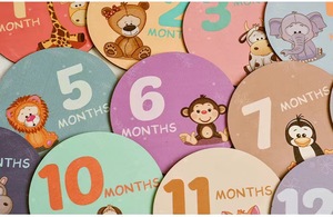Nouveau design en bois bébé cartes d'étape mensuelles avec signe d'annonce grossesse et cadeaux pour garçons et filles nouveau-né Photo Prop - Product Image 5