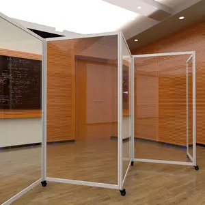 3 Panel Folding privacy Screen Room Divider for Office,Freestanding Partition Room Separators Screen Acrylic Panel