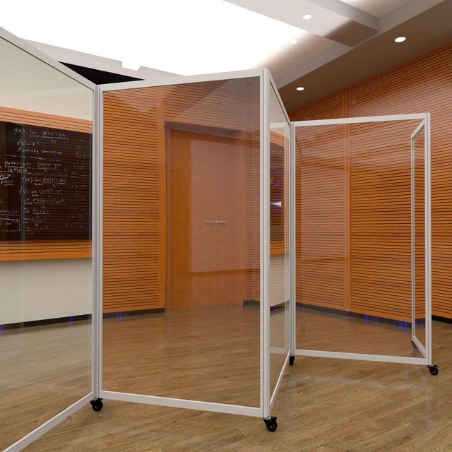 3 Panel Folding Privacy Screen Room Divider for Office,Freestanding Partition Room Separators Screen Acrylic Panel