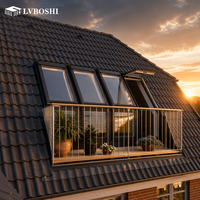 Fenêtre de toit modulaire en alliage d'aluminium 6063-T5 haute performance pour balcons, toitures résidentielles de luxe et sous-sols
