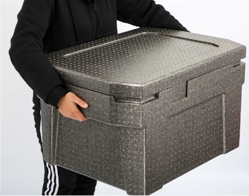Cold aluminum EPP mould for packaging boxes camping cold chain cooler black factory custom polypropylene EPP foam box