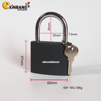 Cadenas cylindrique en fer laqué semi-laiton, étanche, à bas prix, 30mm, 40mm, 60mm