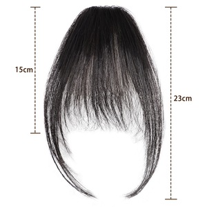 3d <span class=keywords><strong>Ari</strong></span> Gebogen Pony 100% Maagdelijk Menselijk Haar Luchtknal Met Franje Clip In Verlengde Wome Franje Met Tempels Haarstukjes - Product Image 2