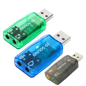 قابس وتشغيل 5.1 خارجي ثلاثي الأبعاد 3D استوديو صوت USB واجهة محول مع 3.5 سماعة رأس, مقبس و لعب خارجي ثلاثي الأبعاد استوديو صوت USB واجهة محول مع سماعة رأس من نوع سماعة رأس