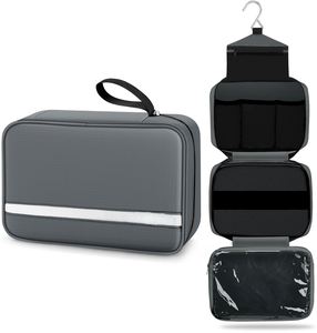 Trousse de toilette pour homme et femme, trousse de toilette de voyage, trousse de toilette suspendue, organiseur d'hygiène avec 4 compartiments - Product Image 4