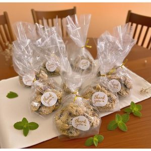 <b>Clear</b> Cellophane Bottom Gusset <b>Bags</b> 6x9x2.4 Inch With Twist Ties For Party Favor Gift Packaging - Product Image 5