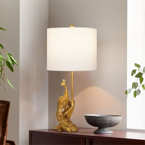 Lámparas de Mesa Modernas con Diseño de Pavo Real para Sala de Estar, Dormitorio, Villa, Cafetería, Hotel, Decoración del Hogar, Lámpara de Escritorio Antigua de Resina para Mesita de Noche - Product Image 2