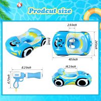 Flotteur de piscine gonflable avec pistolet à eau intégré Bateau de pirate Jouets de piscine pour enfants de 3 ans et plus et parents Famille Amusement d'été