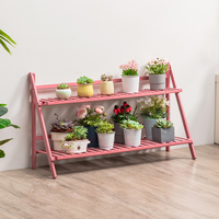 Verstellbarer Bambus-Blumen ständer mit hängendem Korb Kunden spezifische Verpackung Pflanz gefäß halter für den Garten gebrauch
