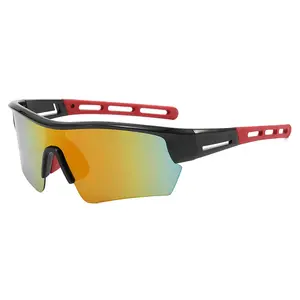 نظارة ركوب الدراجات ADE WU XSY9332 ذات عدسة مرآة للرجال بسعر رخيص نظارة شمس رياضية للخارج بنصف إطار نظارة ركوب الدراجات