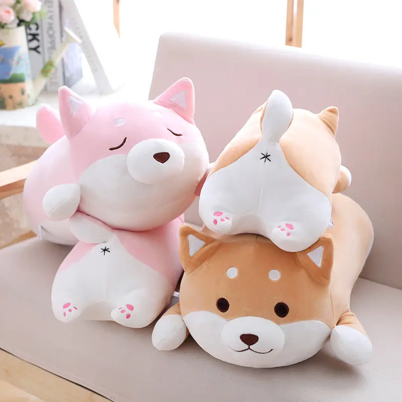 Factory Wholesale Custom Good Quality Cute Cartoon Pillow Baby Fat Shiba Inu Dog Plush Stuffed Toys