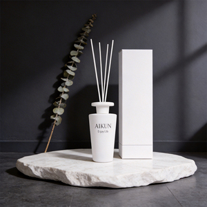 Aikun Matte White <b>Ceramic</b> Bottle Custom Packaging IP12 Formula Long Lasting Scent 500ml Reed <b>Diffuser</b> Fragrance Set For Office - Product Image 1