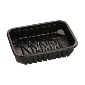 Negro Pp desechable supermercado carne bandejas de embalaje de carne bandejas carne fresca bandejas - Product Image 1