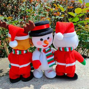 Jouets en peluche électroniques de Noël personnalisés en gros - Père Noël, renne, bonhomme de neige, apprenant à parler, chanter et marcher - Cadeaux - Product Image 4
