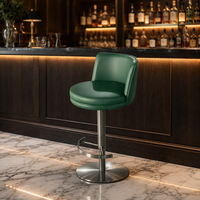 Tabouret de bar réglable en hauteur, chaise de comptoir pivotante, siège rembourré, base en acier inoxydable, chaises de bar modernes pour événements
