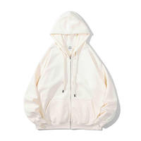 Sweat à capuche en velours polaire unisexe 360G, pull zippé à la mode, motif uni, coton polyester, saison d'automne, col à capuche teint uni