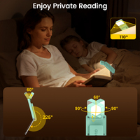Lampe de lecture portable OEM 12 LED à clipser pour marque-page, protection oculaire, 650 mAh, 100 h d'autonomie, rechargeable USB Type-C pour enfants