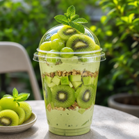 Cup Yogurt Parfait dengan Tutup Dome, Cup Oat Lapis Buah Sekali Pakai dari PET, Cetak Logo Kustom