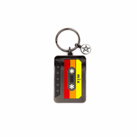 Nouvelle Tendance 2026 : Porte-clés Mini Cassette Vintage en Métal Émaillé avec Breloque, Logo Personnalisé