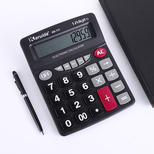 คารุยดา KK-111 เครื่องคิดเลขอิเล็กทรอนิกส์ 12 หลัก สีดำ เครื่องคิดเลขสำนักงานแบบตั้งโต๊ะ เครื่องคิดเลขทางการเงิน - Product Image 4