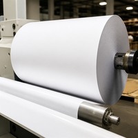 Rouleau géant d'étiquettes semi-brillantes à forte adhérence, en papier couché auto-adhésif, rouleaux géants vierges pour impression, matières premières pour autocollants